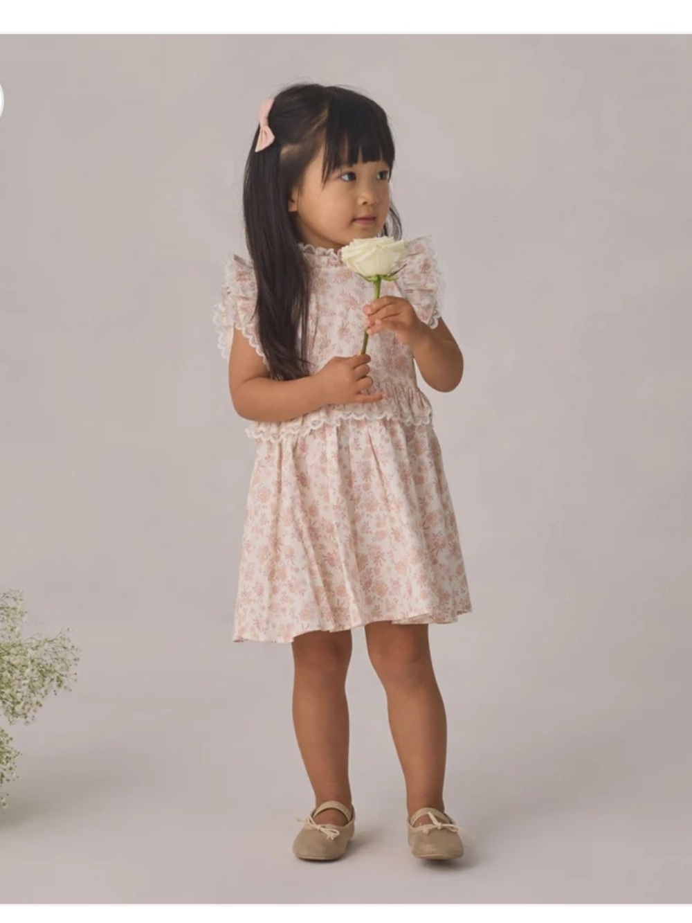Nora Lee Alice dress , Floral Lace-Trim Girls' Dress in Soft Pink size 8